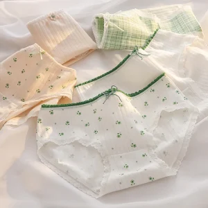 6Pcs/Lot Cotton Underwear Cute Knot Soft Breathable Briefs Cute Young Panties Solid Girl Children Clothes 0585