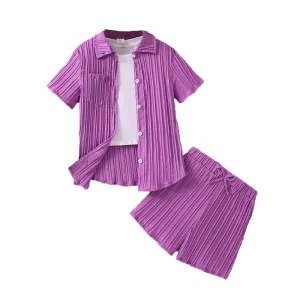 7 12 Years Old Girls New Summer Trend Short Sleeve Shirt Set Teenage Girls Clothing