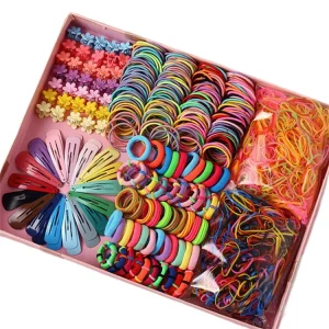 780 Piece Mixed Color Little Girl Elastic Hair Band Hair Claws and Clip Girls Accessories