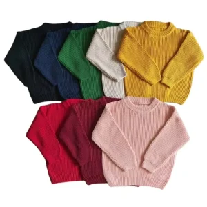 8 Colors Kids Girl Boy Casual Sweaters Knit Long Sleeve Round Neck Pullover Sweaters Autumn Winter Wear
