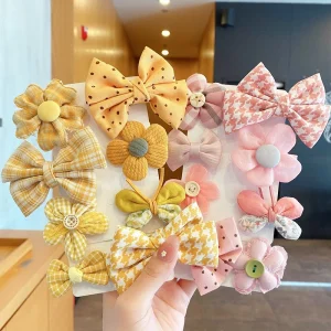 8Pcs Cute Design Kids Baby Hair Clips Set Children Toddler Bow Hair Accessories