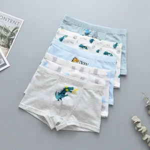 95% Cotton Kids Boxer Underwear Set 5 Pieces Cute Cartoon Toddler Boys Boxer Briefs Kids Underwear for Boys