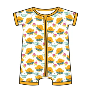 95%bamboo Baby Pajamas Print Custom Cartoon Kids Jumpsuit Baby Boys Girls