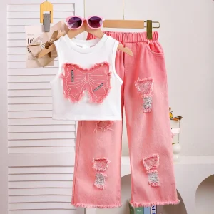 981868 Casual Kids Summer Clothing Sets Latest New Design 4 7 Years Old Girls Clothes