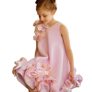 A-Line Children’s Party Dress Sleeveless Flowers Summer Dresses Girl’s Birthday Princess Dress