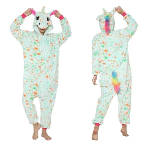 Adult Onesie Women Pajamas Animal Cosplay One Piece Sleepwear Child Boy Girl Jumpsuit Unicorn
