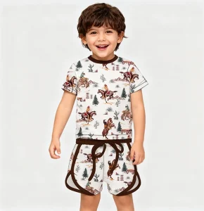 All Seasons Children’s Clothing Set Kids Bamboo Fiber Pajama Set Anti Shrink Baby Clothes Summer 2 Pieces Boys Clothing Sets