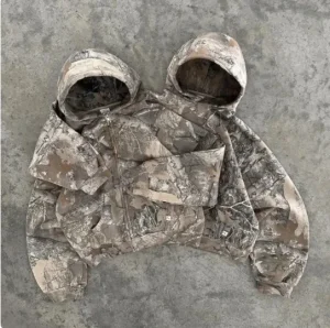 American Style Retro Camouflage Spring Polyester Hooded Sweatshirt Men’s Loose Zip Up Hoodie Bad Boy Handsome Top