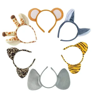 Animal Ears Headband for Kids Adults Party As Jungle and Birthday Halloween Dress Up Accessories