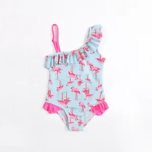Animal Print Beach Style Swimsuit Girls Summer One Piece Flamingo Toddler Girls Swimwear