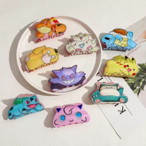 Anime Cartoon Acrylic Hair Clip Student Ponytail Clip Kids Girl Hair Accessories