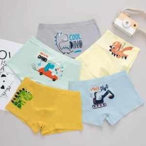 Anti-pilling Cartoon Dinosaur Design Color Fade Proof Boys Briefs Children’s Cartoon Baby Boy Underwear