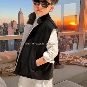 Arab Muslim Dubai Kids Clothing Custom Double Sided Boy Waistcoat Shalwar Kameez