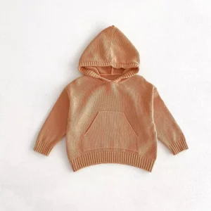 Autumn Baby Girls Boys Hooded Sweaters Toddler Long Sleeve Casual Knit Pullover Oversized Sweater