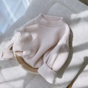 Autumn Baby Infant Clothes Lovely Blank Long Sleeve O-Neck Knitted Toddler Girls Sweater