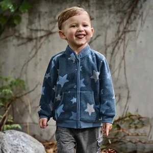 Autumn Boys’ Anti Pilling Thickened Sweater Jacket Trendy Fleece Blend Knit Cardigan for Kids Early Autumn Korean Style