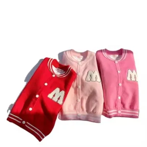 Autumn Boys and Girls Embroidered Hooded Sweater Baby Knit Coat Children’s Coat Girls’ Clothing Children’s Clothing
