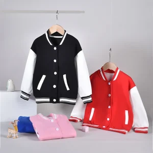 Autumn Children Loose Casual Jacket Customized Boy Baseball Uniform