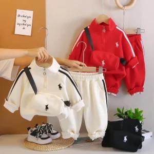 Autumn Children’s Casual Two Piece Sport Suit Boys Baby Clothing Letter Pattern Spring Leisure for Tide for Foreign