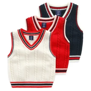 Autumn Children’s Knit Sweater Vest Kids Unisex School Uniform Sleeveless Vest Sweaters