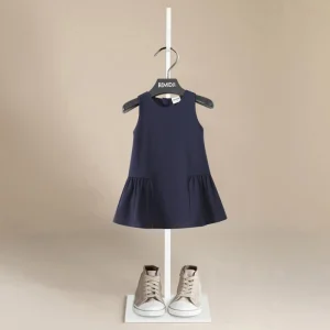 Autumn Children’s Sleeveless Girls’ Dress Solid Cotton Breathable Knee-Length Simple Fashionable Princess Style A-Line