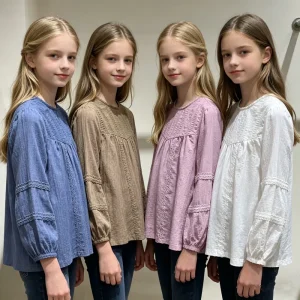 Autumn Collection Kids Tops Long Sleeve Girls Clothing High Quality Girls Shirts