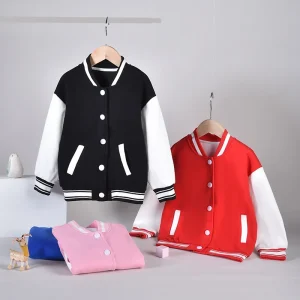 Autumn Custom logo Printing Boys Coats&outwears Loose Kids Baseball Jacket for 1-12 Years