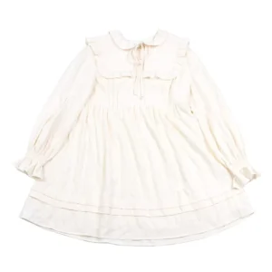 Autumn Fashion Design Pure Cotton Beige Peter Pan Blouse Girls Casual Shirts High Quality Kids Girls Blouse