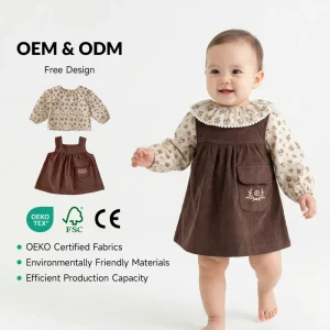 Autumn Infant Girl Cotton Clothes Suit Kids Flower Printed Pullover+Dress 2Pcs Sets Fashion Toddler Baby Clothing