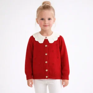 Autumn Infant Toddler Kids Lovely Little Girls Princess Design Knitted Bow Knot Sweater Baby Cardigan