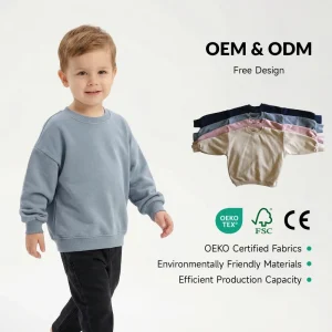 Autumn Kids Boy Organic Cotton Pullover Infant and Toddler Long Sleeves Sweatshirts Children’s Clothes