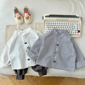 Autumn Kids Boys Long Sleeved Shirts Children’s Cotton Cardigan Toddler Clothes