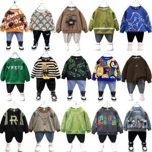 Autumn Korean Style Casual Sweatshirt for Boys and Girls New Long Sleeve Western Top Loose Cotton Sports Clothes for Winter