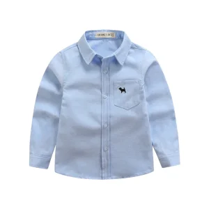 Autumn Long Sleeved Shirt Lapel Cartoon Casual Boys Dress Shirt for 3 14 Years