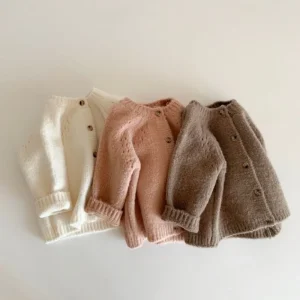 Autumn New Baby Boys Girls Coat Baby Sweater Toddler Knit Cardigans Newborn Knitwear Long Sleeve Cotton Baby Jacket Tops