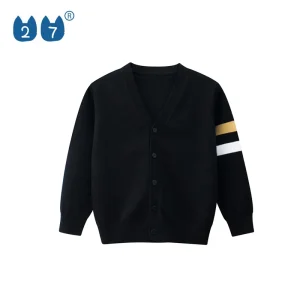 Autumn New Boys Cardigan V Neck Cardigan Cotton Sweater Jacket for Kids