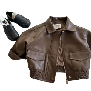 Autumn New Children’s Clothing South Korea Fashion Short Solid Color Long Sleeve Lapel Boy Jackets