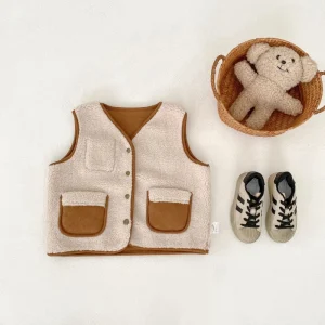 Autumn Newborn Baby Boys Vest Children’s Sleeveless Double Sided Jacket Kids Clothes