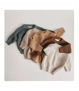 Autumn Newborn Baby Sweaters Solid Long Sleeve Breathable Viscose Cotton Kids Girls Boys Unisex Knit Sweater