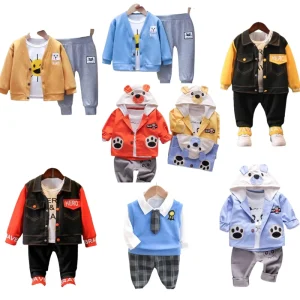 Autumn Spring Boys Tracksuits Long Sleeve Casual Sports Style 3Pcs Kids Clothing Children Clothes