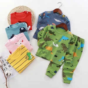 Autumn Spring Cotton Underwear Suit for Boys and Girls Home Toddler Sleepwear Pants Pajamas for Toddlers