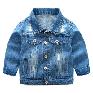 Autumn Trendy Denim Jacket for Boys Kids’ Coat Stylish Jean Jacket for Children
