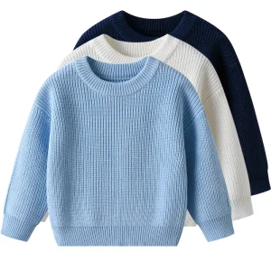 Autumn Winter Baby Girl Boy Pullover Base Cotton Knitted Baby Sweater