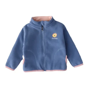 Autumn Winter Boys’ Fleece Kids Jackets Toddler Baby’s Long Sleeve Clothing with Zipper Closure Kids’ Coat