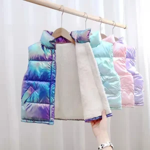 Autumn Winter Boys Vest Type Korean Zipper Down Cotton Coat Kids Boy Thick Reflective Boys Boutique Clothing