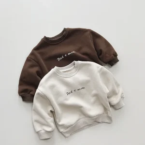 Autumn Winter Children’s Boys Girls Printed Fleece Plush Top Clothing Children Hoodie Sweaters