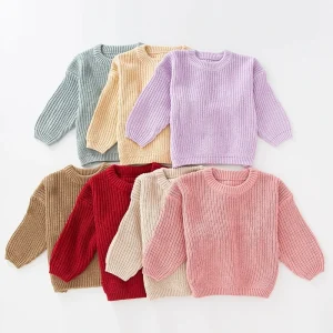 Autumn Winter Children’s Knitting Vintage Pullover Toddlers Girls Boys Long Sleeve Top Baby Sweater