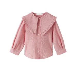 Autumn Winter Children’s Wear Girl’s Sailor Collar Striped Blouse Shirt for Girls Sweet Version for 2 15 Years Kids Plain T Sh