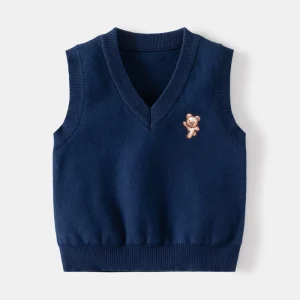 Autumn Winter Children’s Wool Vest New Boys’ V Neck Sleeveless Sweater Waistcoat Dropshipping Available