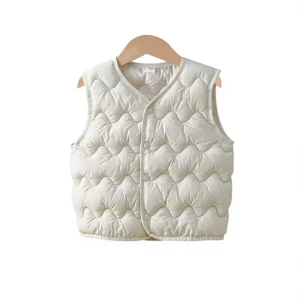 Autumn Winter Infant Sleeveless Jacket Boys Girls Baby Vest Single Breasted Closure Casual Breathable O Neck Toddlers Children